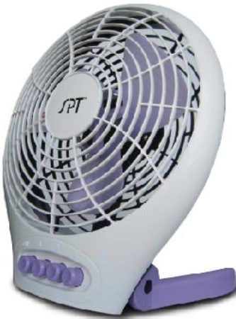 Sunpentown SF-0702  Silent Electric Table Fan - 7'',  Space saving desktop fan, ideal for quiet, personal cooling; Soft colors will compliment any desktop in your home or office, 3 speeds with adjustable head angle (SF 0702       SF0702)  