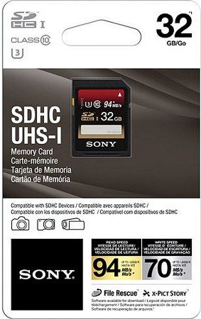 Sony SF32UX2/TQ High Speed UHS-I SDHC U3 Class 10 32GB Memory Card, 94 MB/s Maximum Read Speed, 70 MB/s Maximum Write Speed, Water/Temp/Dust/UV/Static Proof, Supports 4K Video Shooting, Downloadable File Rescue Software, UPC 027242284715 (SF32UX2TQ SF32UX2-TQ SF-32UX2/TQ SF32-UX2/TQ)