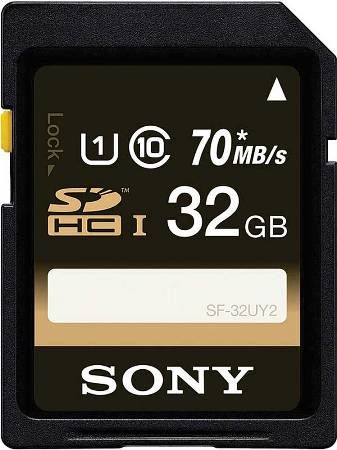 Sony SF32UY2/TQ UHS-I SDHC High Speed 32GB Memory Card (Class 10); Maximum Data Transfer Rates of Up to 70 MB/s; Downloadable File Rescue Software; Include waterproof, dust-proof, temperature proof, and both UV and Static guards; UPC 027242890749 (SF32UY2TQ SF32UY2 TQ SF32UY2-TQ SF-32UY2/TQ)