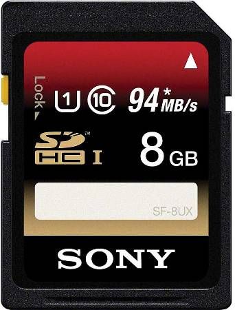 Sony SF8UXTQN SFUX-Series 8GB SD Memory Card, Class 10, Enjoy the convenience of fast read speed, Read speed up to 94 MB/s., Up to 22 MB/s Write Transfer Speed, x-Pict Story, 7.2 GB Usable Capacity, Works with File Rescue software to save compromised data, Dimensions (W x H x D) 0.94 x 1.26 x 0.08 in, Weight 0.07 oz, UPC 027242865822 (SF8-UXTQN SF-8UXTQN SF8UX-TQN)