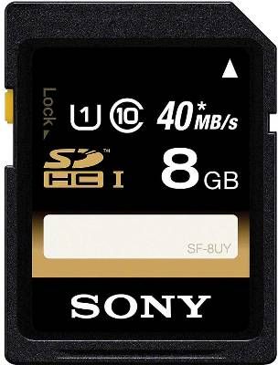 Sony SF8UY/TQMN Class 10 8GB SDHC UHS-1 Memory Card, Up to 40MB/s transfer speed, Compatible with multiple SDHC/SDXC hardware devices, Recommended for DSLR Cameras and Full HD Camcorders, File rescue downloadable software helps recover photos and video that have been accidently deleted or damaged, UPC 027242864221 (SF8UYTQMN SF8UY-TQMN SF8UY TQMN)
