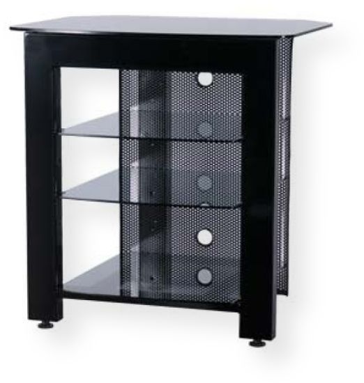 Sanus Furniture SFA29B TV/AV Stand Rigid strength and contemporary design in an affordable package; Black; Adjustable feet provide stability on uneven floors; Conceal unsightly cables; Hardware included; Non slip protector pads separate glass and shelf frame; Open design keeps your equipment cool and easily accessible; UPC 793795420053 (SFA29B SFA29-B SFA29BSTAND SFA29B-STAND SFA29BSANUS SFA29B-SANUS) 