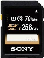 Sony SFG2UY2/TQ SDHC 256GB UHS-1 Memory Card; Maximum Read Speed 70 MB/s; Class 10, UHS-I; Waterproof, Dust-proof, Temperature Proof, and Both UV and Static; Downloadable File Rescue Software; UPC 027242890107 (SFG2UY2TQ SF-G2UY2/TQ SF-G2UY2-TQ SFG2UY2) 