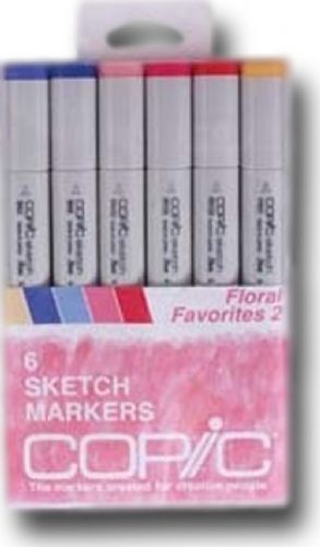 Copic SFLORAL2 Sketch, 6-Color Floral 2 Marker Set; The most popular marker in the Copic line; Perfect for scrapbooking, professional illustration, fashion design, manga, and craft projects; Photocopy safe and guaranteed color consistency; The Super Brush nib acts like a paintbrush both in feel and color application; UPC COPICSFLORAL2 (COPICSFLORAL2 COPIC SFLORAL2 COPIC-SFLORAL2)