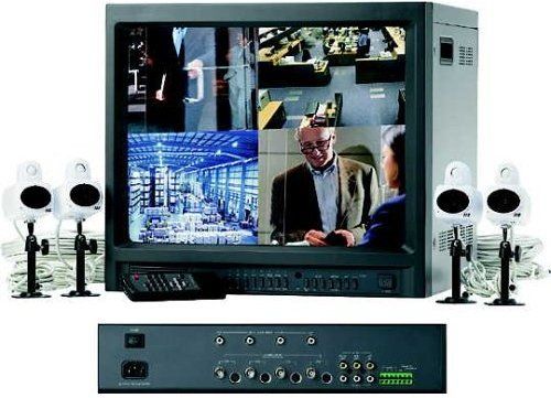Lorex SG21X6044-A 21-inch Color Quad Observation System with Built-in Multiplexer and 4 Cameras, Cameras include built-in infrared motion sensors to alert user of camera activity (SG21X6044A   SG21X6044  A)
