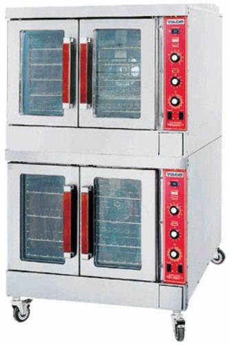 Vulcan Hart SG44D SG Series Double Deck Gas Convection Ovens, Standard Depth, Stainless steel front, sides, top, rear enclosure panel and legs; Stainless steel doors with windows; Deluxe solid state temperature control adjusts from 150 F to 500 F (SG-44D SG44 SG-44 SG 44D)