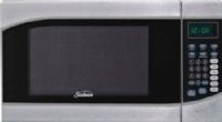 Sunbeam SGH6901 Microwave Oven, Stainless Steel, 0.9 cu ft capacity / 900W, 10 power levels, Six 1-touch settings, Speed and weight defrost, Digital timer and clock, Stainless steel front with black cabinet, Push button door, Removable glass turntable, Child-safe lock-out feature, Dimensions 19.2” W x 15.9” D x 11.5” H (SGH-6901 SGH 6901 SG-H6901) 