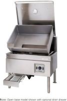 Cleveland SGM-40-TR  DuraPan Gas Modular Base Tilt Skillet, 40 Gallons Capacity, 60 Hertz, 1 Phase, 130,000 BTU, Hinged Cover, Power Tilt Features, 3/4" Gas Inlet Size, Floor Model Installation, Gas Power Type, Tilting Style, Skillets, 32" Cooking Surface Width, 23.50" Cooking Surface Depth, Spring-assisted, vented cover; modular base, Power tilt for easy pouring, Temperature range of 100-450 degrees Fahrenheit (SGM-40-TR  SGM 40 TR SGM40TR) 