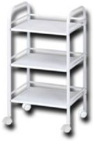 Alvin SH3WH Storage Cart 3-Shelf White, Matte powder-coated white finish, Side and rear shelf rails keep contents from falling off the edge, 14.5" wide x 12" long all configurations have the same size shelf, 8.5" vertical space between shelves, 12" x 14.5" x 29.75" overall assembled dimensions, Dimensions 29.13" x 13.19" x 3.15", Weight 8.82 lbs, UPC 088354960096 (ALVINSH3WH ALVIN SH3WH ALVIN-SH3WH) 