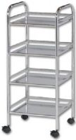 Alvin SH4CH Storage Cart 4-Shelf Chrome, Chrome-plated finish, Side and rear shelf rails keep contents from falling off the edge, Shelf: 14.5" wide x 12" long, Vertical space between shelves: 8.5", Overall assembled dimensions: 12"d x 14.5"w x 29.75"h, Dimensions 38.39" x 13.19" x 3.15", Weight 12.13 lbs, UPC 088354960133 (ALVINSH4CH  ALVIN SH4CH SH4 CH SH 4CH ALVIN-SH4CH SH4-CH SH-4CH) 