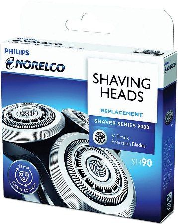 Norelco SH90/52 Replacement Shaving Heads Fits with Series 9000 shavers, Perfectly guides hairs for a close shave with V-Track precision blades, Lifts hairs to cut comfortably close, Easy to replace heads, Reset your shaver after replacing shaving heads, UPC 075020041876 (SH9052 SH90-52 SH-90/52 SH90)