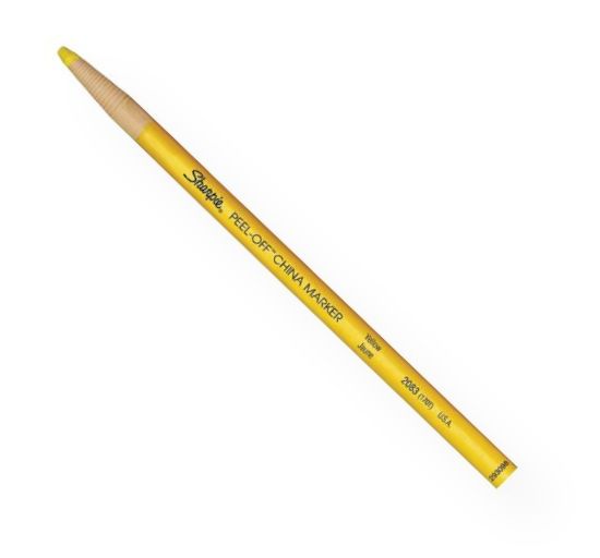 Sharpie 170T Peel-Off Yellow China Marking Pencil; Moisture resistant with non-toxic odor-free pigments; They mark smoothly on any porous or non-porous material including china, glass, plastics, and metal; The pull of a string unwinds the paper wrapping to sharpen in a flash; Packaged 12/box; Shipping Weight 0.25 lb; Shipping Dimensions 6.75 x 2.25 x 0.75 in; UPC 070735020833 (SHARPIE170T SHARPIE-170T PEEL-OFF-170T ARTWORK DRAWING)