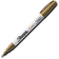 Sharpie 35532 Paint Marker, Extra Fine Marker Point Type, Gold Oil Based Ink; Permanent, oil-based opaque paint markers mark on light and dark surfaces; Use on virtually any surface; metal, pottery, wood, rubber, glass, plastic, stone, and more; Quick-drying, and resistant to water, fading, and abrasion; Xylene-free; AP certified; Gold, Extra Fine; Dimensions 5.00" x 0.38" x 0.38"; Weight 0.1 lbs; UPC 071641355323 (SHARPIE35532 SHARPIE 35530 SN35532 ALVINCO GOLD OIL EXTRA FINE) 
