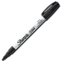 Sharpie 35534 Fine Point Paint Marker, Black, Permanent, Quick Drying; Permanent, oil-based opaque paint markers mark on light and dark surfaces; Use on virtually any surface, metal, pottery, wood, rubber, glass, plastic, stone, and more; Quick-drying, and resistant to water, fading, and abrasion; Xylene-free; AP certified; Black, Fine; Dimensions 5.00" x 0.38" x 0.38"; Weight 0.1 lbs; UPC 071641355347 (SHARPIE35534 SHARPIE 35534 SN35534 ALVIN FINE BLACK) 