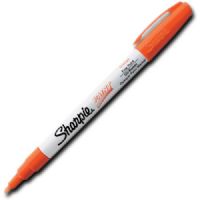 Sharpie 35542 Fine Point Paint Marker, Orange, Permanent, Quick Drying; Permanent, oil-based opaque paint markers mark on light and dark surfaces; Use on virtually any surface, metal, pottery, wood, rubber, glass, plastic, stone, and more; Quick-drying, and resistant to water, fading, and abrasion; Xylene-free; AP certified; Orange, Fine; Dimensions 5.00" x 0.38" x 0.38"; Weight 0.1 lbs; UPC 071641355422 (SHARPIE35542 SHARPIE 35542 SN35542 ALVIN FINE ORANGE) 
