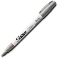 Sharpie 35545 Fine Point Paint Marker, Silver, Permanent, Quick Drying; Permanent, oil-based opaque paint markers mark on light and dark surfaces; Use on virtually any surface, metal, pottery, wood, rubber, glass, plastic, stone, and more; Quick-drying, and resistant to water, fading, and abrasion; Xylene-free; AP certified; Silver, Fine; Dimensions 5.00" x 0.38" x 0.38"; Weight 0.1 lbs; UPC 071641355453 (SHARPIE35545 SHARPIE 35545 SN35545 ALVIN FINE SILVER) 
