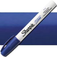 Sharpie 35551 Oil Paint Marker Medium Blue; Permanent, oil-based opaque paint markers mark on light and dark surfaces; Use on virtually any surface; metal, pottery, wood, rubber, glass, plastic, stone, and more; Quick-drying, and resistant to water, fading, and abrasion; Xylene-free; AP certified; Blue, Medium; Dimensions 5.5" x 0.62" x 0.62"; Weight 0.1 lbs; UPC 071641355514 (SHARPIE35551 SHARPIE 35551 OIL PAINT MARKER MEDIUM BLUE) 