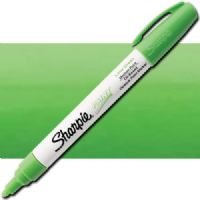 Sharpie 35561 Oil Paint Marker Medium Lime; Permanent, oil-based opaque paint markers mark on light and dark surfaces; Use on virtually any surface, metal, pottery, wood, rubber, glass, plastic, stone, and more; Quick-drying, and resistant to water, fading, and abrasion; Xylene-free; AP certified; Lime, Medium; Dimensions 5.5" x 0.62" x 0.62"; Weight 0.1 lbs; UPC 071641355613 (SHARPIE35561 SHARPIE 35561 OIL PAINT MARKER MEDIUM LIME) 