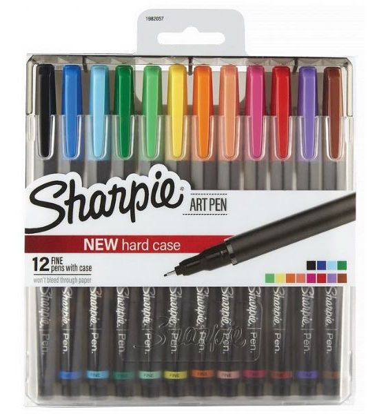 Sharpie SN1982057 Art Pens with Hard Case 12 Set; Colors won't bleed through paper; Fine tip and vibrant, richly pigmented colors make it easy to fill in every detail for picture perfect adult coloring book pages, planners, notes and more; To ensure your marks endure, the Sharpie pen ink is acid free, quickvdrying and formulated to resist both smearing and fading; Dimensions 0.94 x 5.69 x 0.38 inches; Weight 0.38 lbs; UPC 071641116801 (SHARPIESN1982057 SHARPIE-SN1982057 MARKER DRAWING)