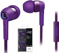 Philips SHE7055PUR Indies CitiScape In-Ear Headphones, Purple, 25mW Maximum power input, Frequency response 19 - 21000Hz, Impedance 16 Ohm, Sensitivity 107 dB, 8.6mm Speaker diameter, Switch from music to phone calls with built-in microphone, Choose from 3 pairs of ear caps for a perfect fit, UPC 489518561034 (SHE-7055PUR SHE 7055PUR SHE7055-PUR SHE7055 PUR) 