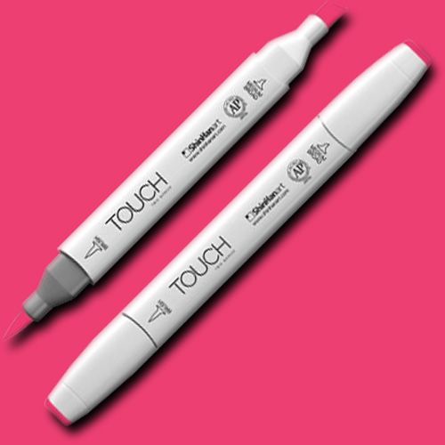 ShinHan Art 1210005-R5 TOUCH Twin Brush, Cherry Pink Marker; An advanced alcohol-based ink formula that ensures rich color saturation and coverage with silky ink flow; The alcohol-based ink doesn't dissolve printed ink toner, allowing for odorless, vividly colored artwork on printed materials; EAN 8809309663532 (SHINHANART1210005R5 SHINHAN ART 1210005-R5 19929-3450 ALVIN TWIN BRUSH CHERRY PINK MARKER)