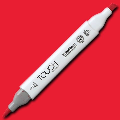 ShinHan Art 1210011-R11 TOUCH Twin Brush, Carmine Marker; An advanced alcohol-based ink formula that ensures rich color saturation and coverage with silky ink flow; The alcohol-based ink doesn't dissolve printed ink toner, allowing for odorless, vividly colored artwork on printed materials; EAN 8809309663594 (SHINHANART1210011R11 SHINHAN ART 1210011-R11 19929-3150 ALVIN TWIN BRUSH CARMINE MARKER)