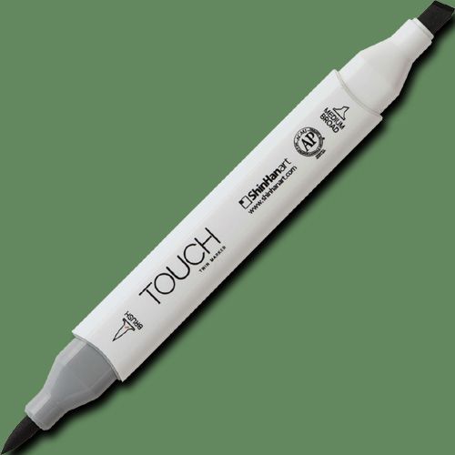ShinHan Art 1210043-G43 TOUCH Twin Brush, Deep Olive Green Marker; An advanced alcohol-based ink formula that ensures rich color saturation and coverage with silky ink flow; The alcohol-based ink doesn't dissolve printed ink toner, allowing for odorless, vividly colored artwork on printed materials; EAN 8809309663860 (SHINHANART1210043G43 SHINHAN ART 1210043-G43 19929-7080 ALVIN TWIN BRUSH DEEP OLIVE GREEN MARKER)