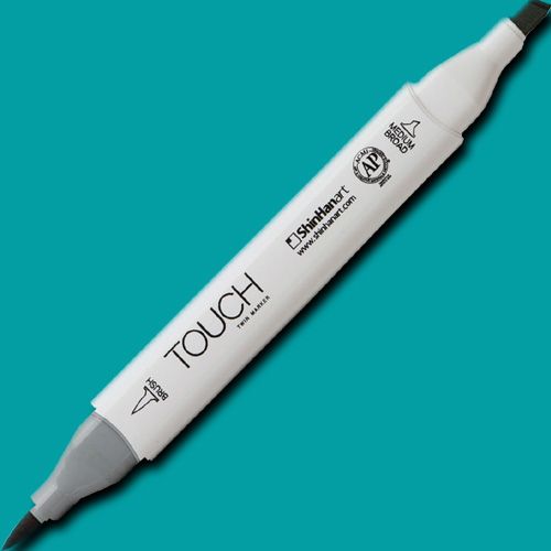 ShinHan Art 1210065-B65 TOUCH Twin Brush, Ice Blue Marker; An advanced alcohol-based ink formula that ensures rich color saturation and coverage with silky ink flow; The alcohol-based ink doesn't dissolve printed ink toner, allowing for odorless, vividly colored artwork on printed materials; EAN 8809309664072 (SHINHANART1210065B65 SHINHAN ART 1210065-B65 19929-5560 ALVIN TWIN BRUSH ICE BLUE MARKER)