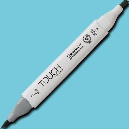 ShinHan Art 1210067-B67 TOUCH Twin Brush, Pastel Blue Marker; An advanced alcohol-based ink formula that ensures rich color saturation and coverage with silky ink flow; The alcohol-based ink doesn't dissolve printed ink toner, allowing for odorless, vividly colored artwork on printed materials; EAN 8809309664096 (SHINHANART1210067B67 SHINHAN ART 1210067-B67 19929-5320 ALVIN TWIN BRUSH PASTEL BLUE MARKER)