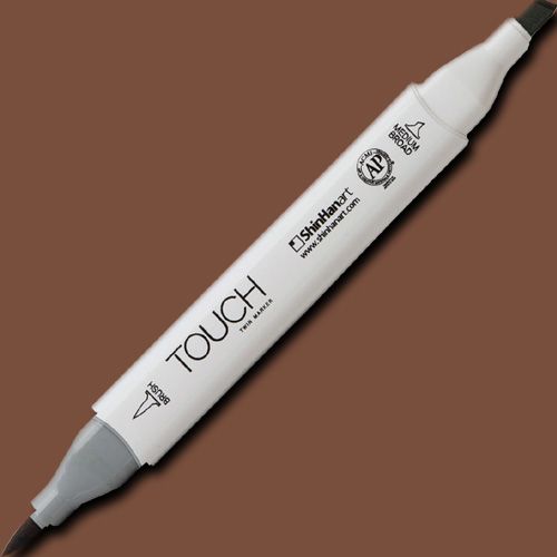 ShinHan Art 1210095-BR95 TOUCH Twin Brush, Burnt Sienna Marker; An advanced alcohol-based ink formula that ensures rich color saturation and coverage with silky ink flow; The alcohol-based ink doesn't dissolve printed ink toner, allowing for odorless, vividly colored artwork on printed materials; EAN 8809309664331 (SHINHANART1210095BR95 SHINHAN ART 1210095-BR95 19959-8040 ALVIN TWIN BRUSH BURNT SIENNA MARKER)