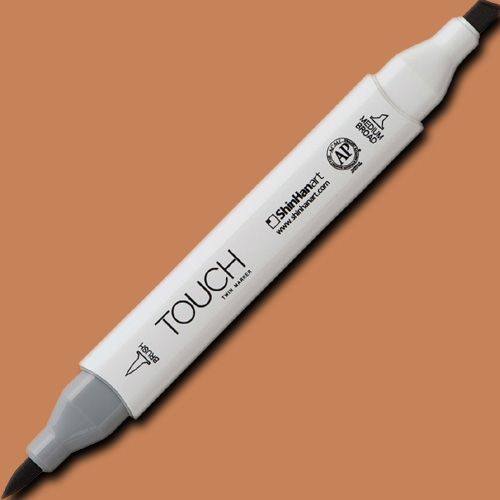 ShinHan Art 1210098-BR98 TOUCH Twin Brush, Chestnut Brown Marker; An advanced alcohol-based ink formula that ensures rich color saturation and coverage with silky ink flow; The alcohol-based ink doesn't dissolve printed ink toner, allowing for odorless, vividly colored artwork on printed materials; EAN 8809309664362 (SHINHANART1210098BR98 SHINHAN ART 1210098-BR98 19929-3180 ALVIN TWIN BRUSH CHESNUT BROWN MARKER)
