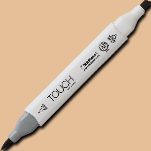 ShinHan Art 1210114-BR114 TOUCH Twin Brush, Pale Camel Marker; An advanced alcohol-based ink formula that ensures rich color saturation and coverage with silky ink flow; The alcohol-based ink doesn't dissolve printed ink toner, allowing for odorless, vividly colored artwork on printed materials; EAN 8809326961079 (SHINHANART1210114BR114 SHINHAN ART 1210114-BR114 19929-8710 ALVIN TWIN BRUSH PALE CAMEL MARKER)