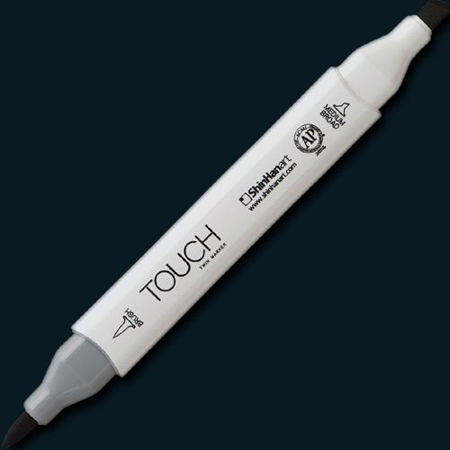 ShinHan Art 1210120-120 TOUCH Twin Brush, Black Marker; An advanced alcohol-based ink formula that ensures rich color saturation and coverage with silky ink flow; The alcohol-based ink doesn't dissolve printed ink toner, allowing for odorless, vividly colored artwork on printed materials; EAN 8809309664454 (SHINHANART1210120120 SHINHAN ART 1210120-120 19929-2020 ALVIN TWIN BRUSH BLACK MARKER)