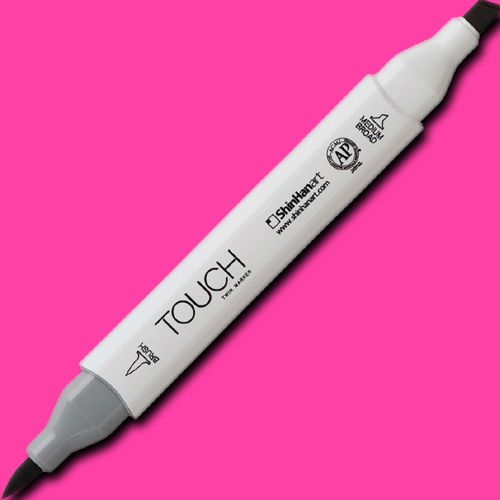 ShinHan Art 1210126-F126 TOUCH Twin Brush, Fluorescent Pink Marker; An advanced alcohol-based ink formula that ensures rich color saturation and coverage with silky ink flow; The alcohol-based ink doesn't dissolve printed ink toner, allowing for odorless, vividly colored artwork on printed materials; EAN 8809309664515 (SHINHANART1210126F126 SHINHAN ART 1210126-F126 19929-3480 ALVIN TWIN BRUSH FLUORESCENT PINK MARKER)