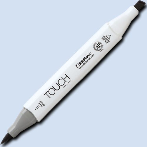 ShinHan Art 1210144-PB144 TOUCH Twin Brush, Pale Baby Blue Marker; An advanced alcohol-based ink formula that ensures rich color saturation and coverage with silky ink flow; The alcohol-based ink doesn't dissolve printed ink toner, allowing for odorless, vividly colored artwork on printed materials; EAN 8809309664652 (SHINHANART1210144PB144 SHINHAN ART 1210144-PB144 19929-5360 ALVIN TWIN BRUSH PALE BABY BLUE MARKER)