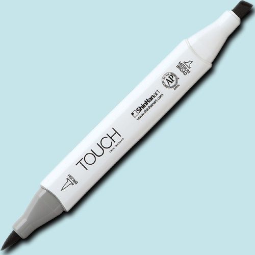 ShinHan Art 1210182-B182 TOUCH Twin Brush, Frost Blue Marker; An advanced alcohol-based ink formula that ensures rich color saturation and coverage with silky ink flow; The alcohol-based ink doesn't dissolve printed ink toner, allowing for odorless, vividly colored artwork on printed materials; EAN 8809309664812 (SHINHANART1210182B182 SHINHAN ART 1210182-B182 19929-5570 ALVIN TWIN BRUSH FROST BLUE MARKER)