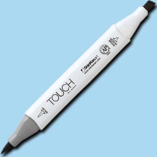 ShinHan Art 1210185-PB185 TOUCH Twin Brush, Pale Blue Light Marker; An advanced alcohol-based ink formula that ensures rich color saturation and coverage with silky ink flow; The alcohol-based ink doesn't dissolve printed ink toner, allowing for odorless, vividly colored artwork on printed materials; EAN 8809309664836 (SHINHANART1210185PB185 SHINHAN ART 1210185-PB185 19929-5150 ALVIN TWIN BRUSH PALE BLUE LIGHT MARKER)