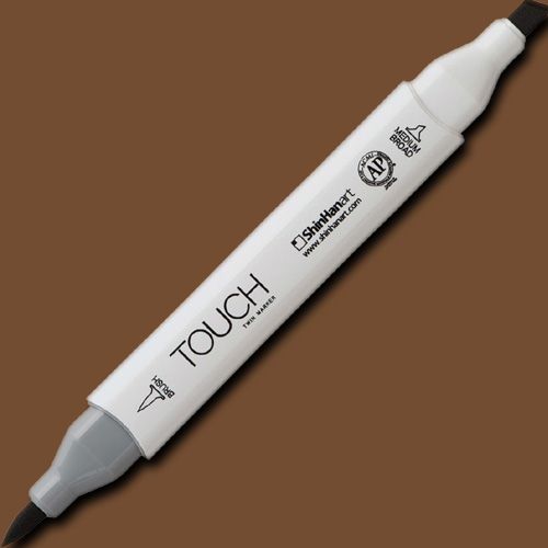 ShinHan Art 1210201-BR102 TOUCH Twin Brush, Raw Umber Marker; An advanced alcohol-based ink formula that ensures rich color saturation and coverage with silky ink flow; The alcohol-based ink doesn't dissolve printed ink toner, allowing for odorless, vividly colored artwork on printed materials; EAN 8809309664409 (SHINHANART1210201BR102 SHINHAN ART 1210201-BR102 19929-4040 ALVIN TWIN BRUSH RAW UMBER MARKER)