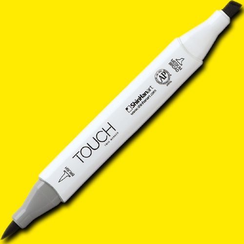 ShinHan Art 1210221-Y221 TOUCH Twin Brush, Primary Yellow Marker; An advanced alcohol-based ink formula that ensures rich color saturation and coverage with silky ink flow; The alcohol-based ink doesn't dissolve printed ink toner, allowing for odorless, vividly colored artwork on printed materials; EAN 8809326960782 (SHINHANART1210221Y221 SHINHAN ART 1210221-Y221 19929-4530 ALVIN TWIN BRUSH PRIMARY YELLOW MARKER)