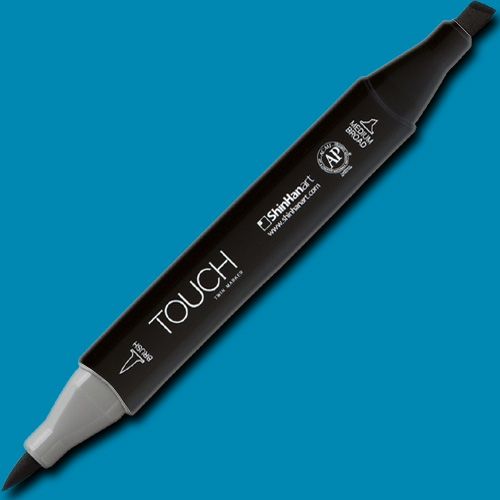 ShinHan Art 1210261-B261 TOUCH Twin Brush, Primary Cyan Marker; An advanced alcohol-based ink formula that ensures rich color saturation and coverage with silky ink flow; The alcohol-based ink doesn't dissolve printed ink toner, allowing for odorless, vividly colored artwork on printed materials; EAN 8809326960577 (SHINHANART1210261B261 SHINHAN ART 1210261-B261 19929-2950 ALVIN TWIN BRUSH VERONA BLUE MARKER)
