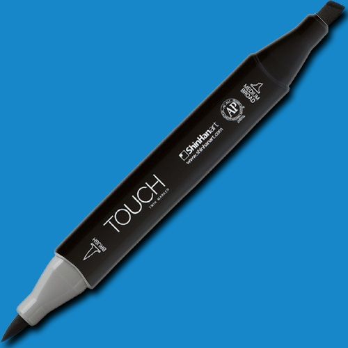 ShinHan Art 1210263-B263 TOUCH Twin Brush, Peacock Blue Marker; An advanced alcohol-based ink formula that ensures rich color saturation and coverage with silky ink flow; The alcohol-based ink doesn't dissolve printed ink toner, allowing for odorless, vividly colored artwork on printed materials; EAN 8809326960959 (SHINHANART1210263B263 SHINHAN ART 1210263-B263 19929-5240 ALVIN TWIN BRUSH CERULEAN BLUE LIGHT MARKER)
