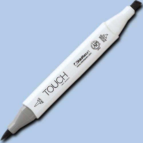 ShinHan Art 1210272-PB272 TOUCH Twin Brush, Grayish Blue Pale Marker; An advanced alcohol-based ink formula that ensures rich color saturation and coverage with silky ink flow; The alcohol-based ink doesn't dissolve printed ink toner, allowing for odorless, vividly colored artwork on printed materials; EAN 8809326960973 (SHINHANART1210272PB272 SHINHAN ART 1210272-PB272 19929-5860 ALVIN TWIN BRUSH GRAYISH BLUE PALE MARKER)