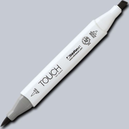 ShinHan Art 1212020-CG2 TOUCH Twin Brush, Cool Grey 2 Marker; An advanced alcohol-based ink formula that ensures rich color saturation and coverage with silky ink flow; The alcohol-based ink doesn't dissolve printed ink toner, allowing for odorless, vividly colored artwork on printed materials; EAN 8809309664980 (SHINHANART1212020CG2 SHINHAN ART 1212020-CG2 19929-2820 ALVIN TWIN BRUSH COOL GREY 2 MARKER)