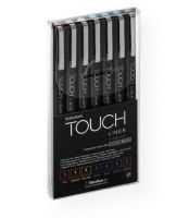 ShinHan Art 4305007 OUCH Liners 7-Color Set Brush Tip; Quality liners and brush pens features archival and pigment based ink; Smooth application; Long lasting nibs; Set contains (7) brush tip liners in assorted colors; Shipping Weight 0.76 lb; Shipping Dimensions 5.63 x 0.50 x 2.90 inches; EAN 8809326410034 (SHINHANART4305007 SHINHANART-4305007 OUCH-4305007 DRAWING SKETCHING) 
