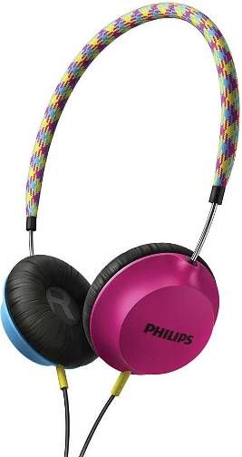 Philips SHL5100BP Strada Headband Headphones, Blue/Pink, 32 mW Maximum power input, Frequency response 19 - 21500 Hz, Impedance 32 Ohm, Sensitivity 104 dB, 32mm high-powered drivers deliver clear sound, Open acoustic design for natural sound, Light and slim headband for exceptional comfort, Fine-knit headband sleeve with a vivid design, UPC 609585237339 (SHL-5100BP SHL 5100BP SHL-5100-BP SHL5100)