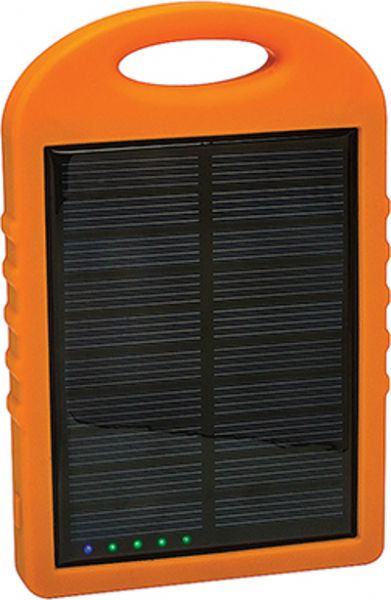 Sierra Wave 9652 Power Station, 5000mAh, Orange/Black Color; 3.7V Lithium-Poly battery; 5000mAh/18.5Wh capacity; Input 5V DC/1.5A; Outputs USB 5.0V, 1A, 2A high speed; Includes a multifunction USB charging cable (iPhone Lightning tip, iPhone 30 pin tip, Micro USB tip and standard USB); LED power indicators; Dimensions 6