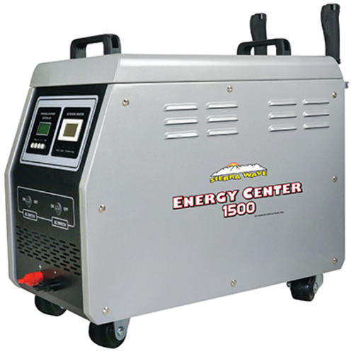 Sierra Wave 9680 1500-Watt Energy Center; 12V DC/120Ah AGM deep cycle - non spillable Battery type; 500+ charge cycles based on 60-80% depth of discharge. Longer cycles based on 20-50% depth of discharge Battery lifespan; Output waveform: pure sine wave Inverter specification; Charge shutoff voltage: 145V DC Solar & wind controller; AC power cord: 125V AC/10A rated, 5ft  (15m) AC power input; UPC 769372096805 (SIERRAWAVE9680 9680 96-80)