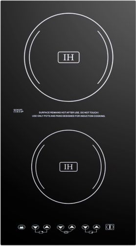 Summit SINC2220 Built-in Induction Cooktop with Two Zones, 3100 Watts, 220 Volts, and Black Ceran Smooth-top Finish, Beveled edges, 7-piece cookware set, Electromagnetic heat, Energy efficient, Cool surface, Automatic pan recognition, Child lock, Ten power levels, Four digit LED display lets you keep track of power setting, UPC 761101021539 (SI-NC2220 SIN-C2220 SINC-2220 SINC 2220)