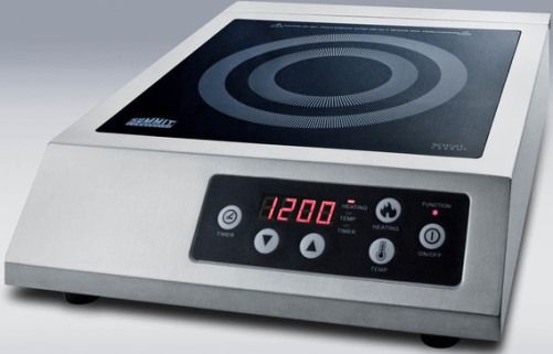 Summit SINCCOM1 Induction Cooktop for Portable Commercial Use, Smooth surface made of durable and elegant black glass, 7 power levels, 1800W, Cool surface, Automatic pan recognition, Interior coil turns off after 30 seconds if there is no induction cookware on top, Program to keep track of cooking time, Induction Heating (SIN-CCOM1 SINC-COM1 SINCC-OM1 SINCCOM)