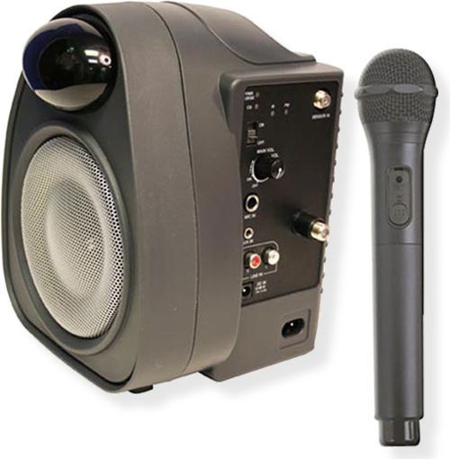 Amplivox SIR285 Infrared Compac PA System; 30 watt infrared PA; InfraRed Technology allows crystal clear interference free broadcasting from handheld wireless mic; Rechargeable wireless handheld mic with recharger; Two IR sensors included for increased coverage and uninterrupted signal; Optional ceiling and wall mountable emitter; LED power status and RF indicators; UPC 734680112851 (SIR285 SIR-285 SIR2-85 AMPLIVOXSIR285 AMPLIVOX-SIR285 AMPLIVOX-SIR-285)